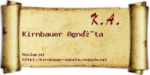 Kirnbauer Agnéta névjegykártya